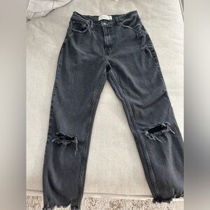 Abercrombie & Fitch Ultra High Rise, Ankle Straight, Black Jeans